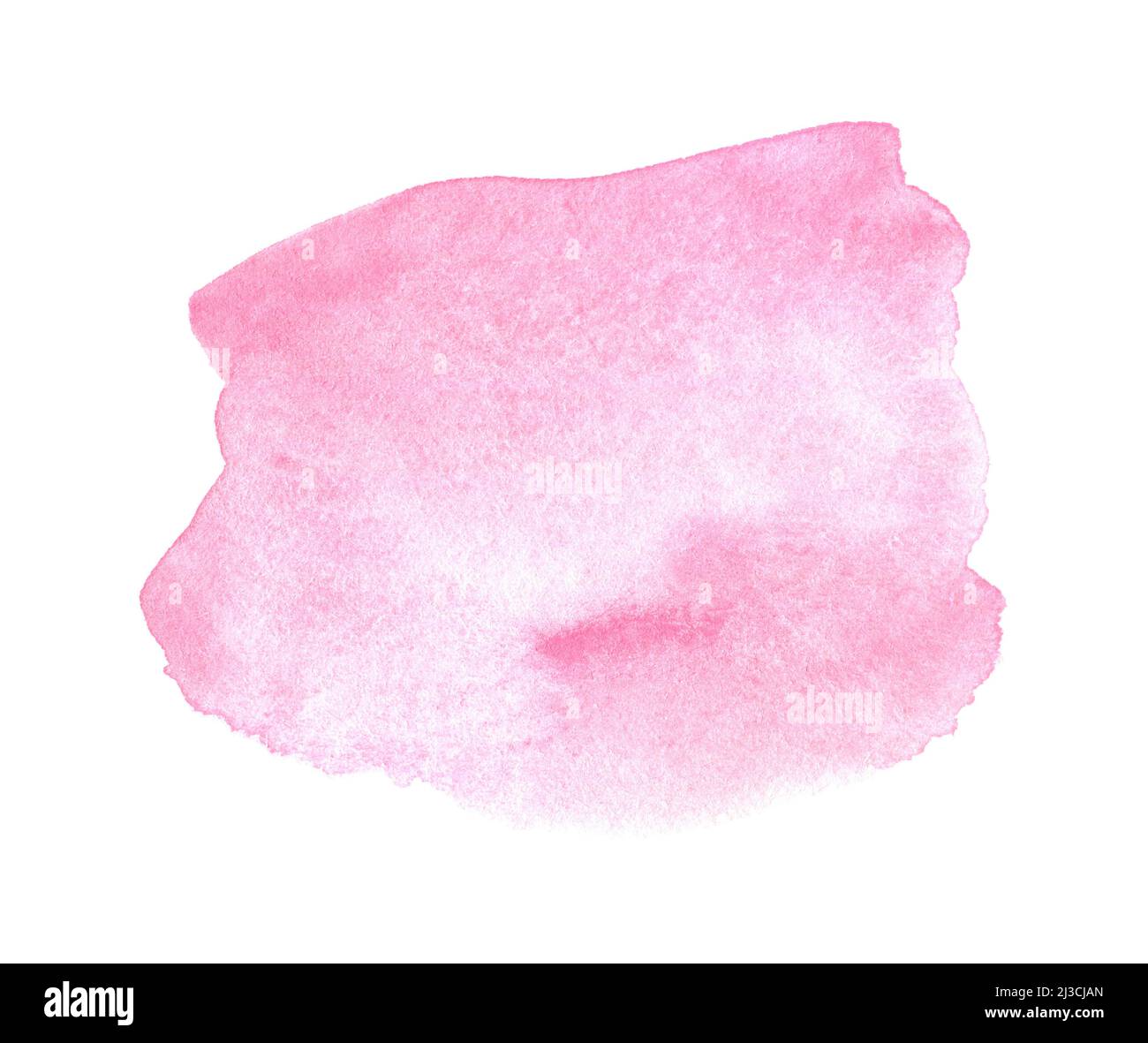 Abstraktes pastellrosa Aquarell auf weißem Hintergrund. Aquarell-Cliparts für Text oder Logo Stockfoto