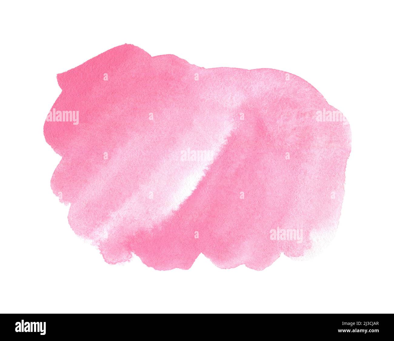Abstraktes pastellrosa Aquarell auf weißem Hintergrund. Aquarell-Cliparts für Text oder Logo Stockfoto