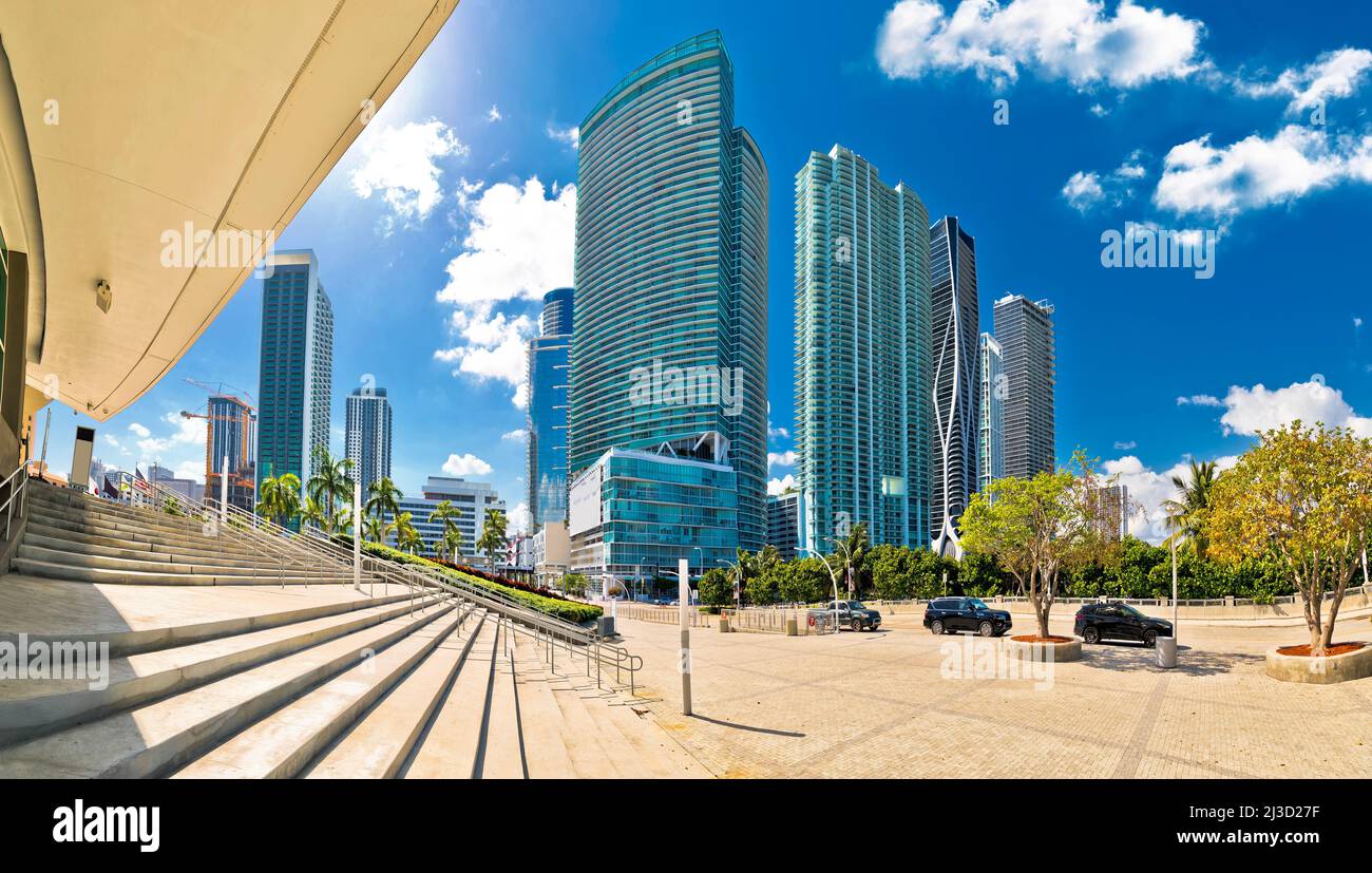 Panoramablick auf die Skyline von Miami, Florida, USA Stockfoto