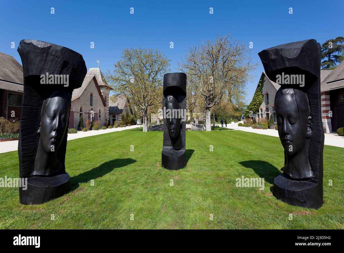 Statuen im Schloss Chaumont, Chaumont-sur-Loire, Loir-et-Cher, Centre-Val de Loire, Frankreich Stockfoto Statuen im Schloss Chaumont, Chaumont-sur-Loire, Loir-et-Cher, Centre-Val de Loire, Frankreich Stockfoto