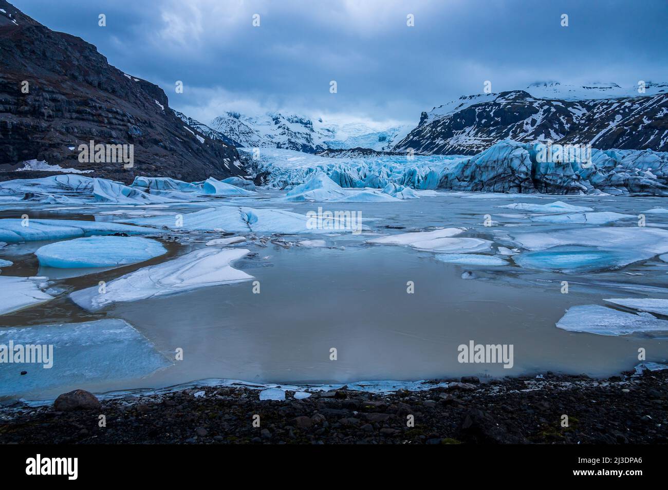 Ein Teil des größten europäischen Gletschers Vatnajokull in Island Stockfoto