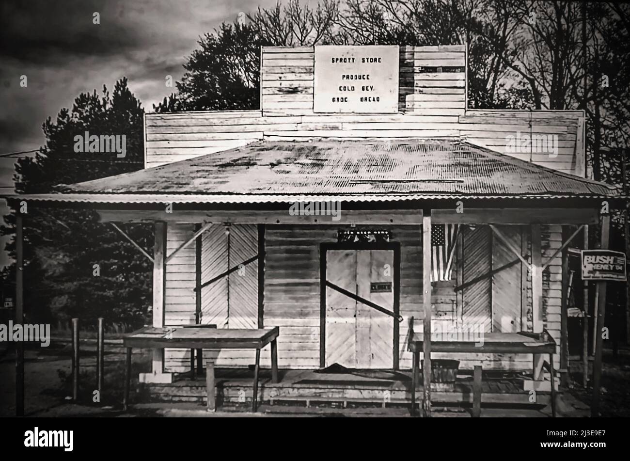 Das Sprott-Geschäft, ehemals das Sprott-Postamt, ist am 5. Dezember 2004 in Marion, Alabama. Der Laden wurde von L.B. gebaut Sprott im Jahr 1881. Stockfoto