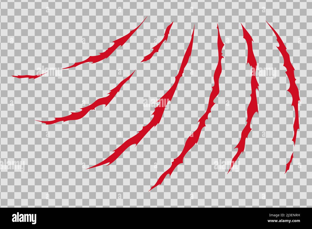 Krallen Kratzer von wilden Tieren. Kratzer in Katzen sind auf transparentem Hintergrund isoliert. Monochrome Vektorgrafik Stock Vektor