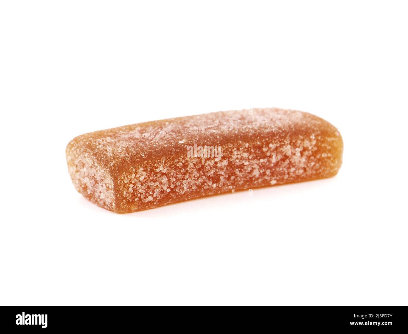 Fruchtgeleeriegel isoliert auf Weiß Stockfoto