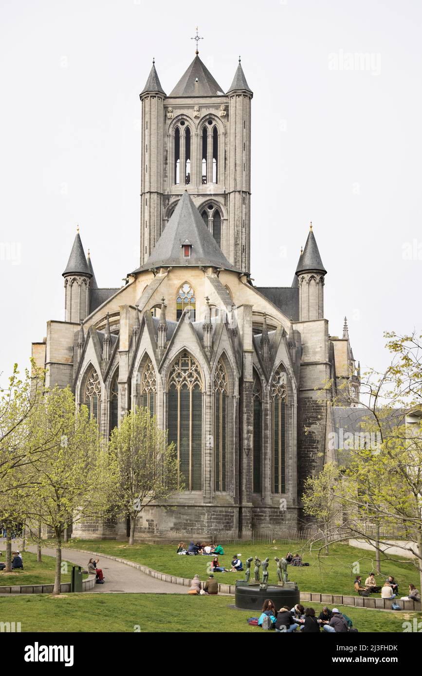 Die römisch-katholische Kirche St. nikolaus aus dem Jahr 18c in gent, belgien Stockfoto