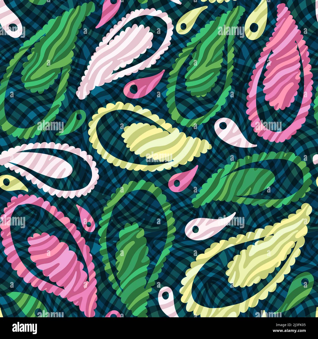 Nahtloser abstrakter Musterhintergrund. Dekoratives Design freihändig kreative Farbe. Chaotisches Element der Textur. Stock Vektor