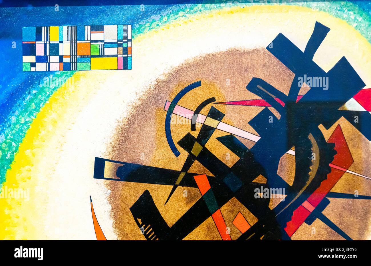 Wassily Kandinsky - im hellen Oval 1925 - Öl auf Karton. Fragment Stockfoto