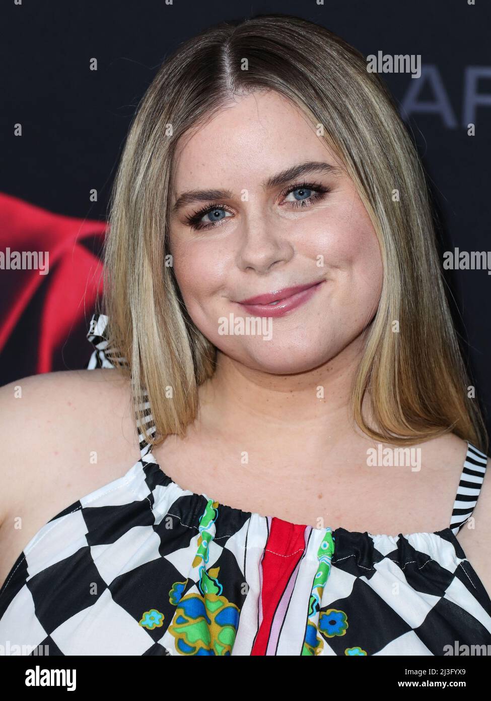 HOLLYWOOD, LOS ANGELES, KALIFORNIEN, USA - 07. APRIL: Jessie Ennis kommt zur Los Angeles Premiere von AMCs 'Better Call Saul'-Saison 6, die am 7. April 2022 in der Hollywood American Legion Theatre Post 43 in Hollywood, Los Angeles, Kalifornien, USA, stattfand. (Foto von Xavier Collin/Image Press Agency) Stockfoto