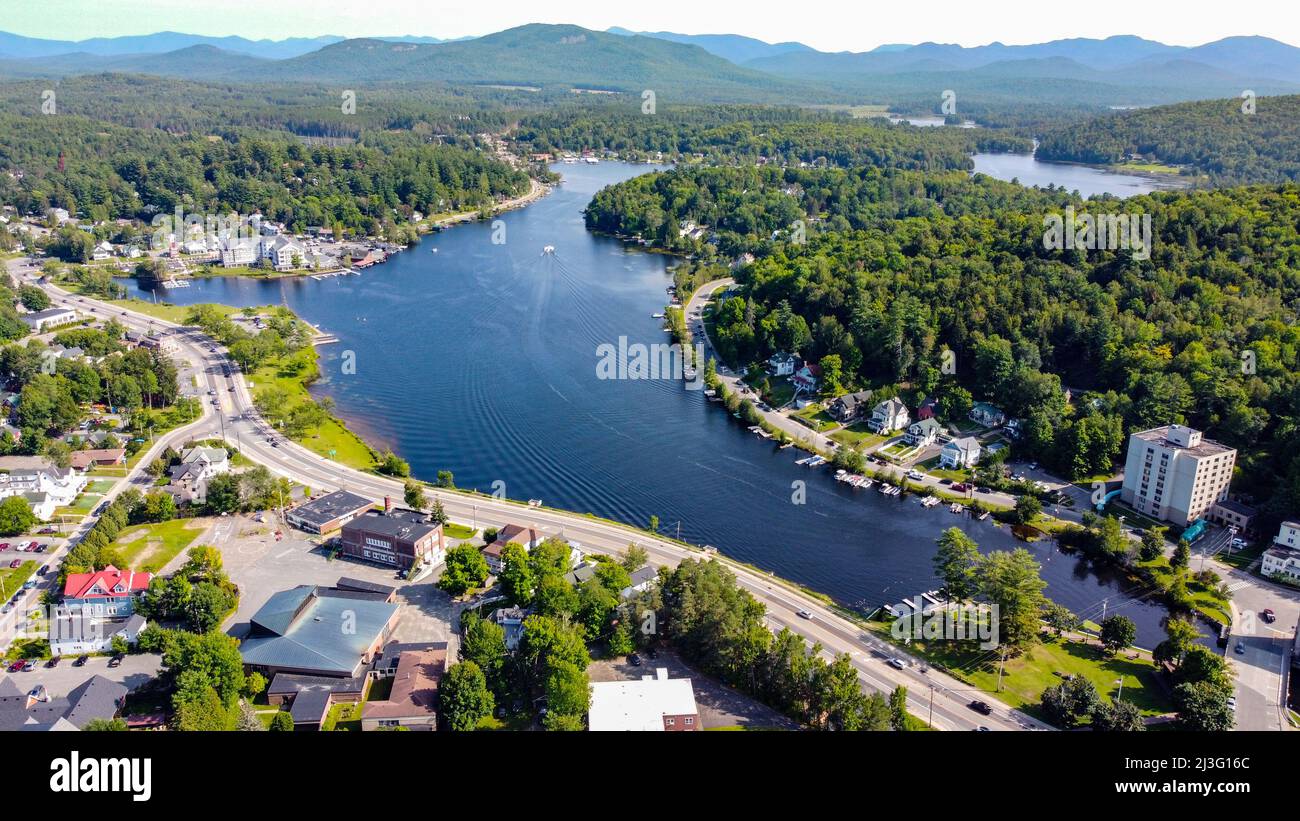 Lake Flower, Saranac Lake, NY, USA Stockfoto