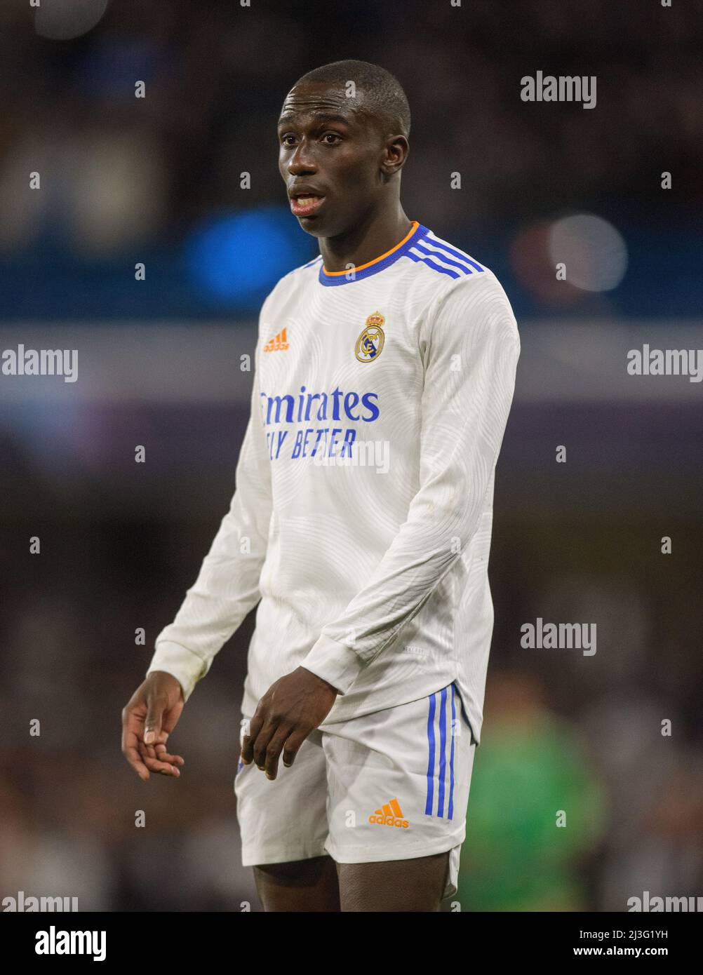 06. April 2022 - Chelsea gegen Real Madrid - UEFA Champions League - Viertelfinale - Erstes Bein - Stamford Bridge Ferland Mendy während des Spiels auf der Stamford Bridge Bildnachweis : © Mark Pain / Alamy Live News Stockfoto