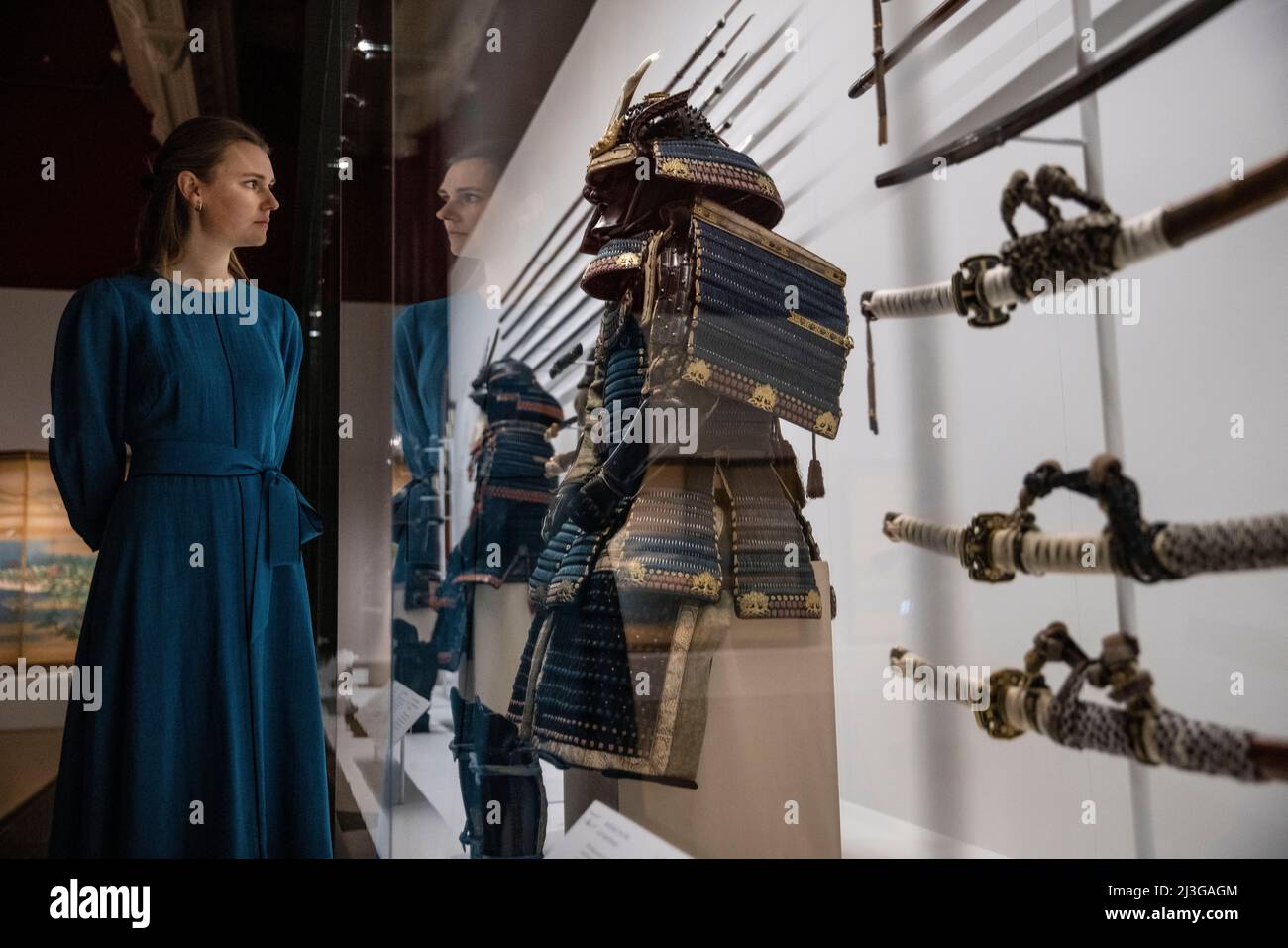 Königliche Sammlung:Japan: Gerichte und Kultur. Schillernde japanische Schätze aus der Königlichen Sammlung werden in der Queens Gallery, Buckingham Palace, ausgestellt. Stockfoto