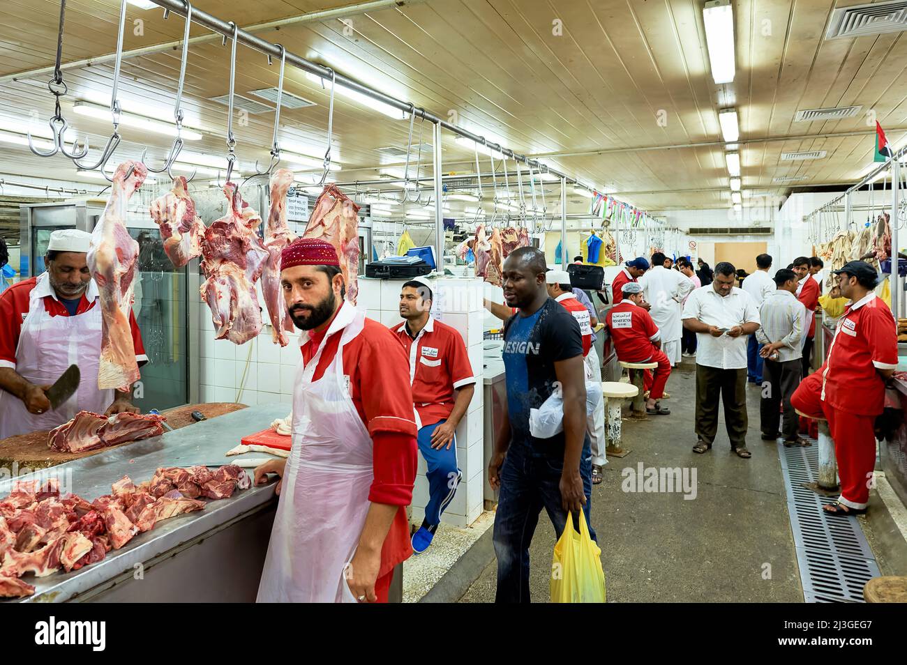 Dubai. VAE. Der Fleischmarkt Stockfoto