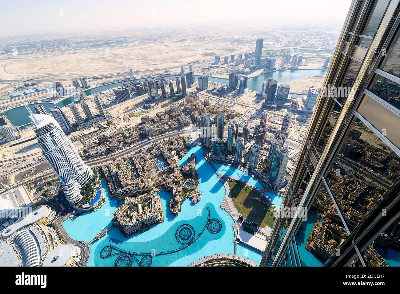 Dubai. VAE. Luftaufnahme vom Burj Khalifa Stockfoto