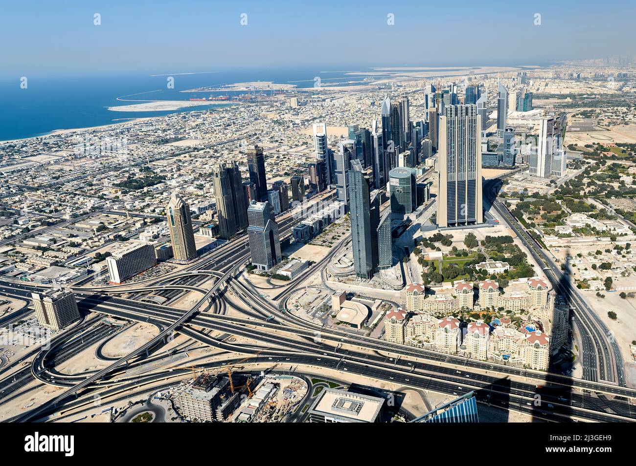Dubai. VAE. Luftaufnahme vom Burj Khalifa Stockfoto