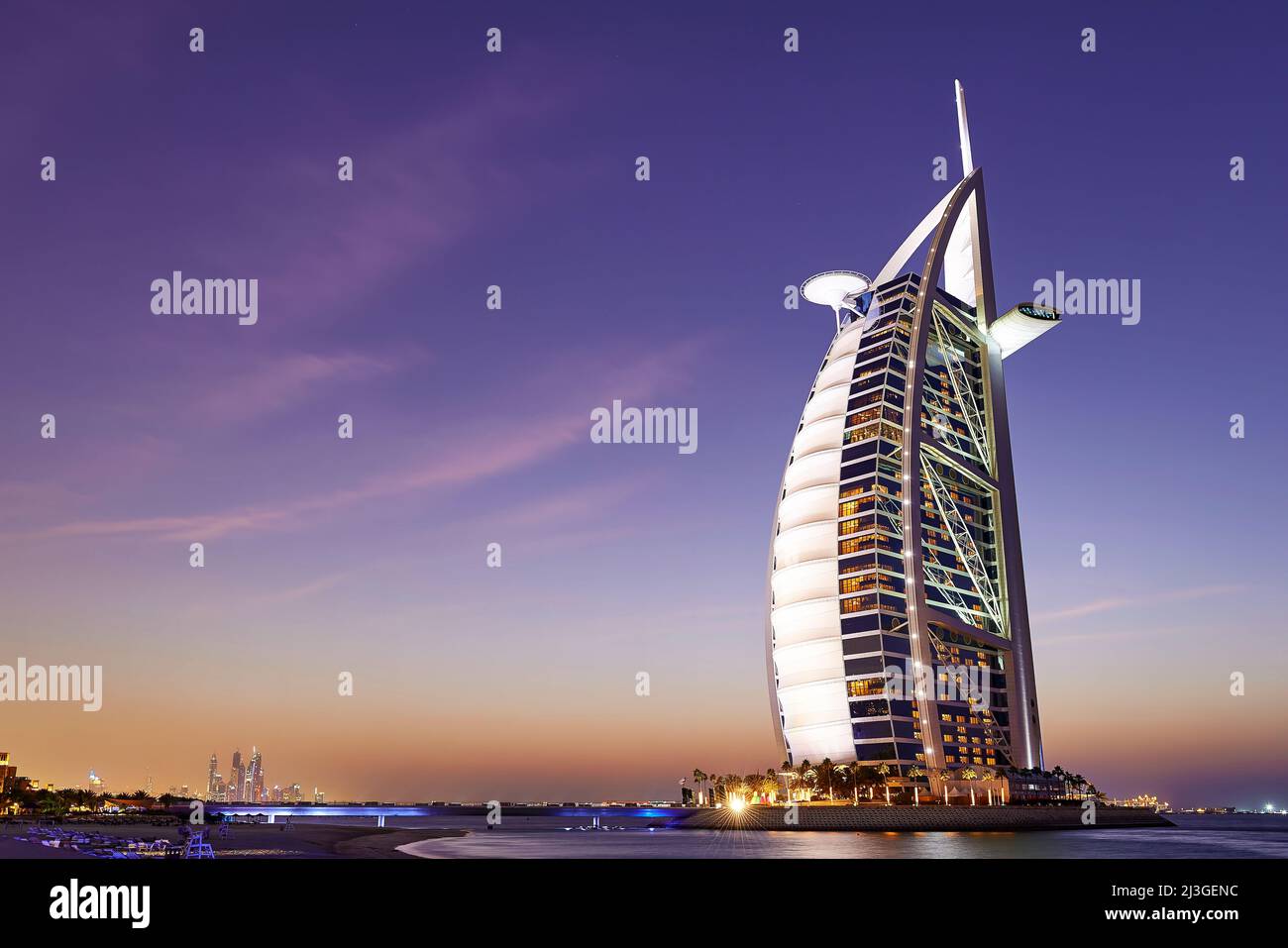 Dubai. VAE. Burj al Arab Hotel Stockfoto