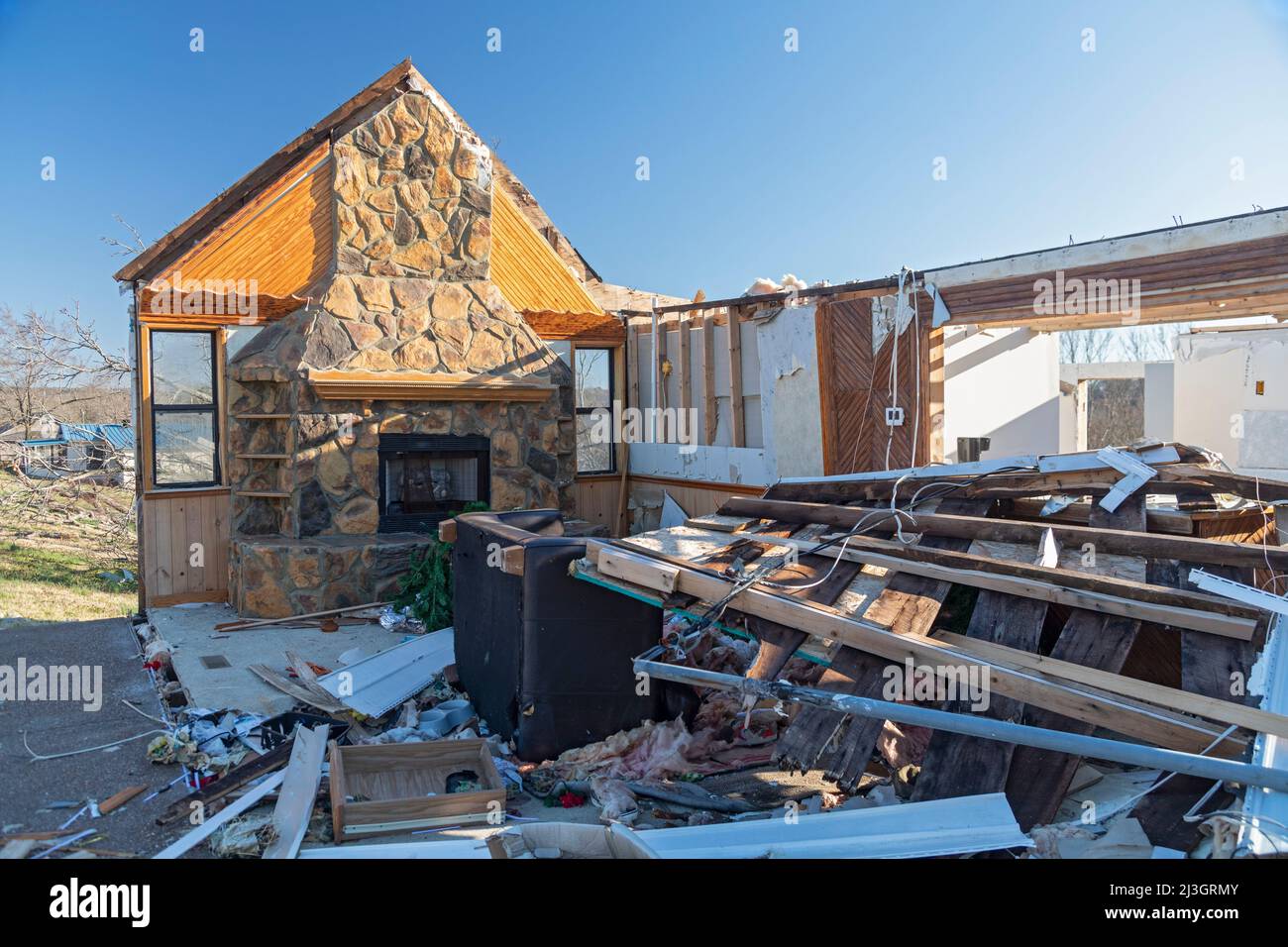 Dawson Springs, Kentucky Schäden durch den Tornado vom 2021. Dezember