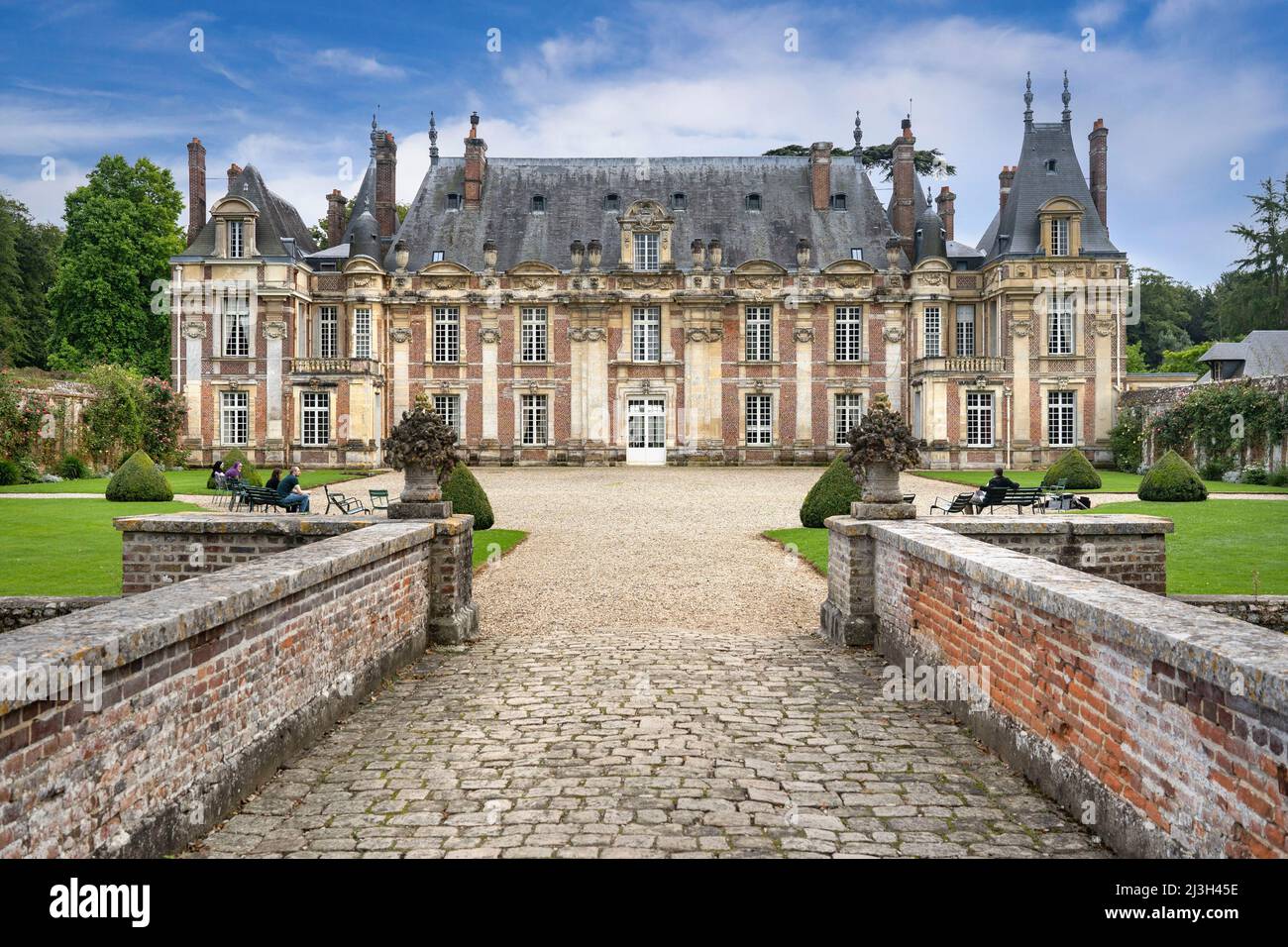 Frankreich, seine Maritime, Tourville sur Arques, Schloss Miromesnil, Geburtsort von Guy de Maupassant, bemerkenswerter Gemüsegarten Stockfoto