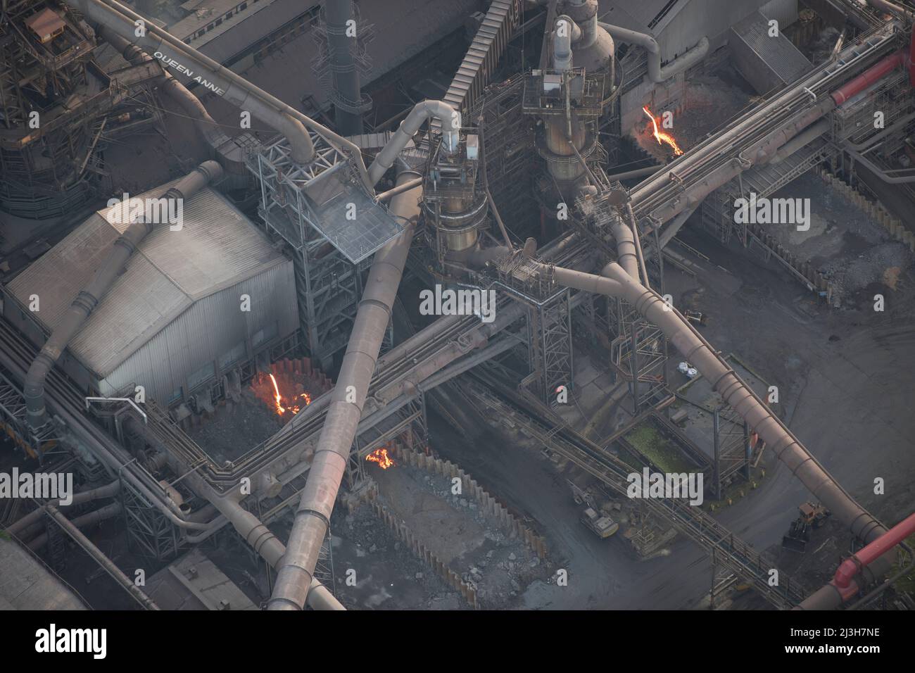 Teil des Hochofens bei Scunthorpe Steel Works, North Lincolnshire, 2016. Stockfoto