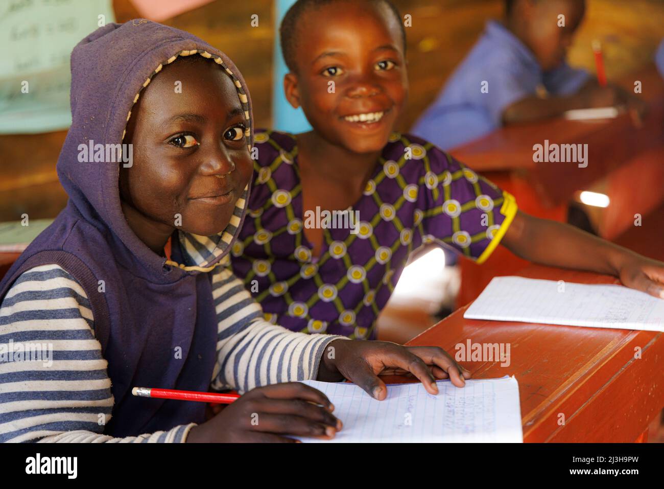 Uganda, Distrikt Kabale, Bunyonyi-See, Insel Itambira, Schülerinnen Stockfoto