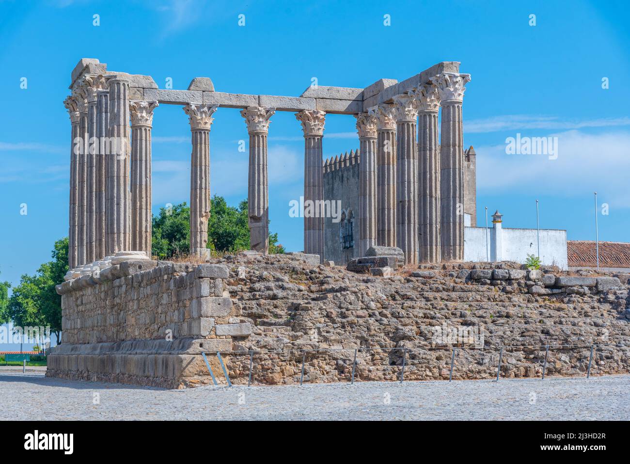 Tempel der Diana in der portugiesischen Stadt Evora. Stockfoto