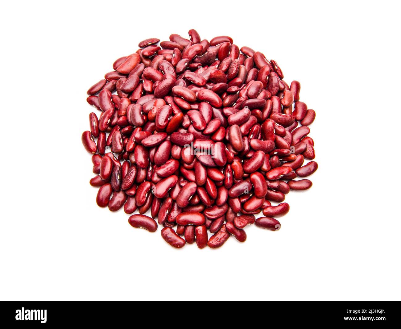 Getrocknete rote Bohnen isoliert auf weißem Hintergrund Stockfoto