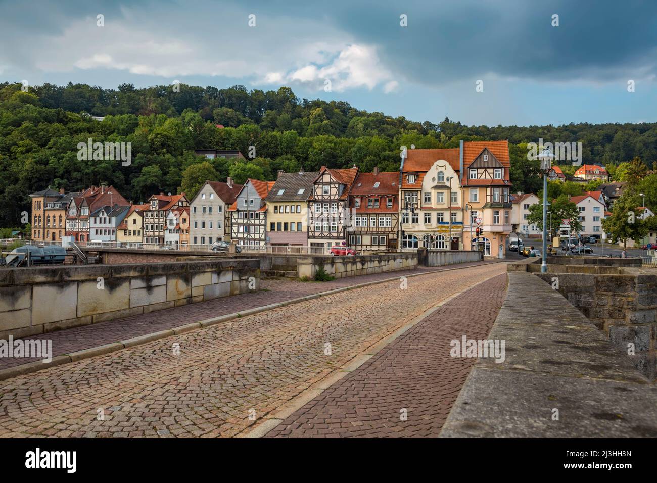 Alte Brücke über die Werra in Hannoversch Münden Stockfoto