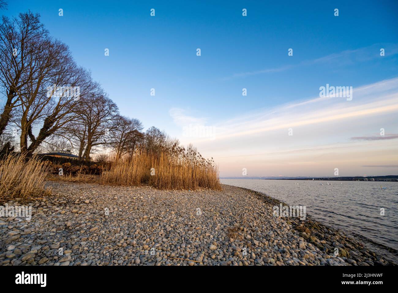 Sonnenuntergang über Konstanz Stockfoto