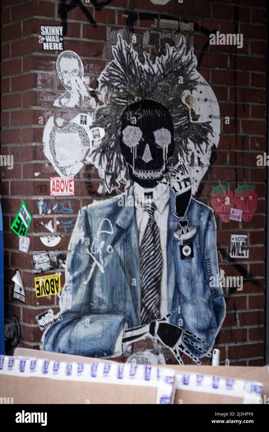 West Village, New York City, NY, USA, Graffiti am Gansevoort Market Stockfoto