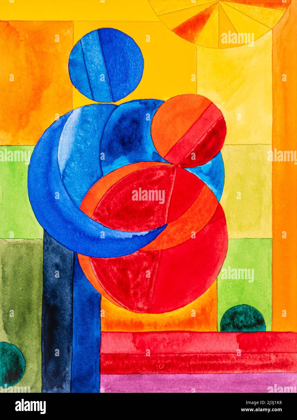 Aquarell von Heidrun Füssenhäuser, er und sie, Paar Stockfoto