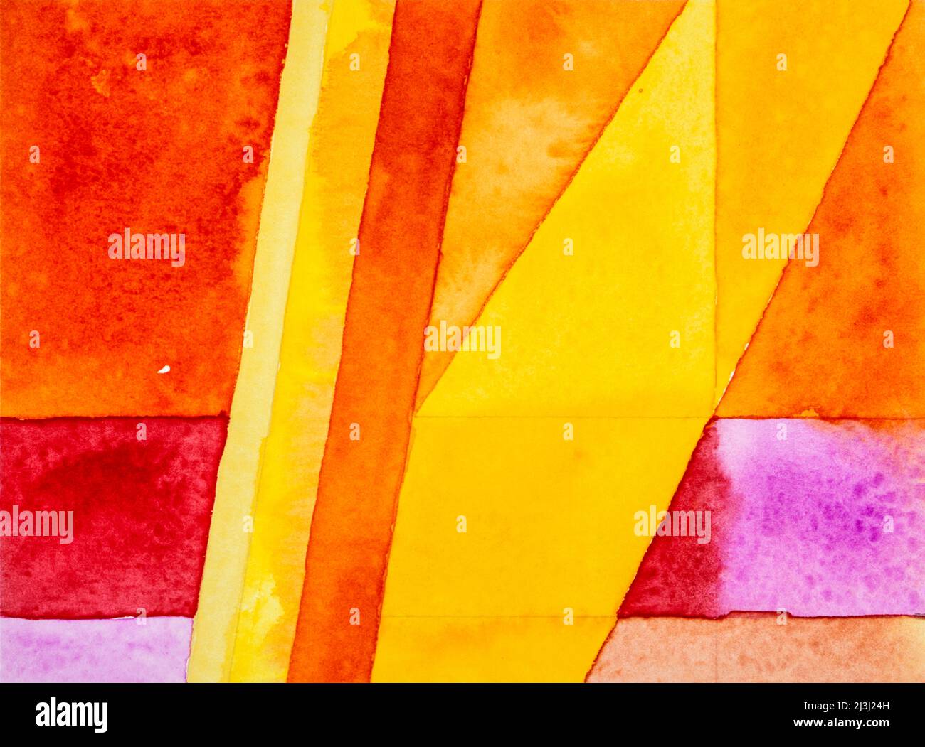 Aquarell von Heidrun Füssenhäuser Sommer Farben, Sommer, kräftige Farben, hell, gelb, Orange, rot, würzen Stockfoto
