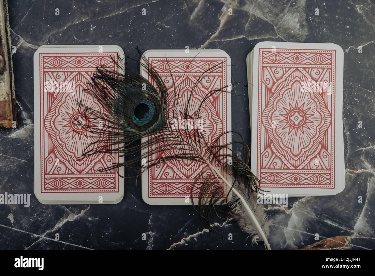 Seance von Spiritualismus und schwarzer Magie. Vorhersage der Zukunft. Stockfoto