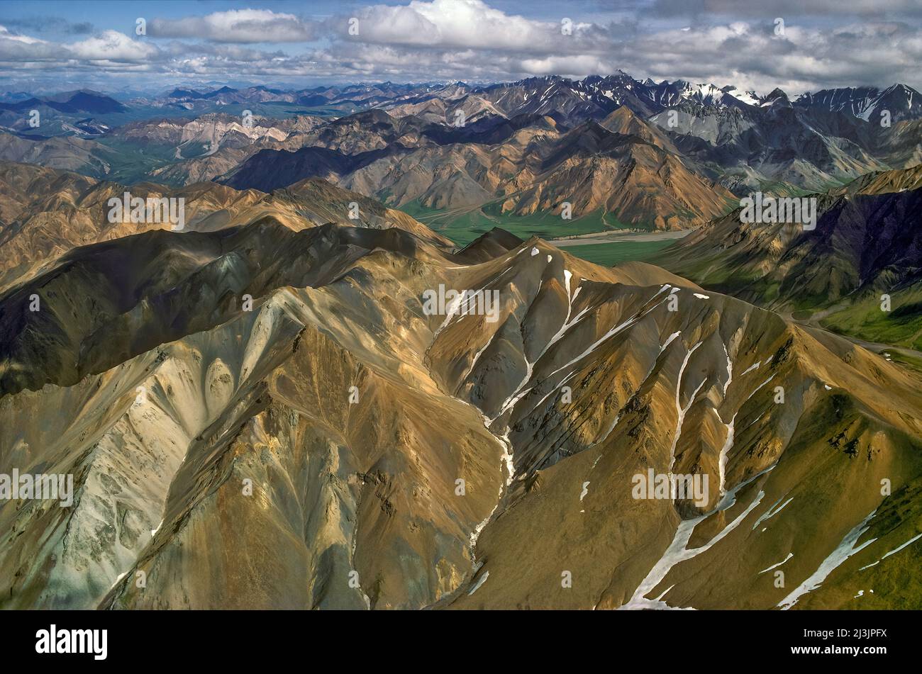 Mineralreiche Polychrome Hills, Denali National Park, Alaska Stockfoto