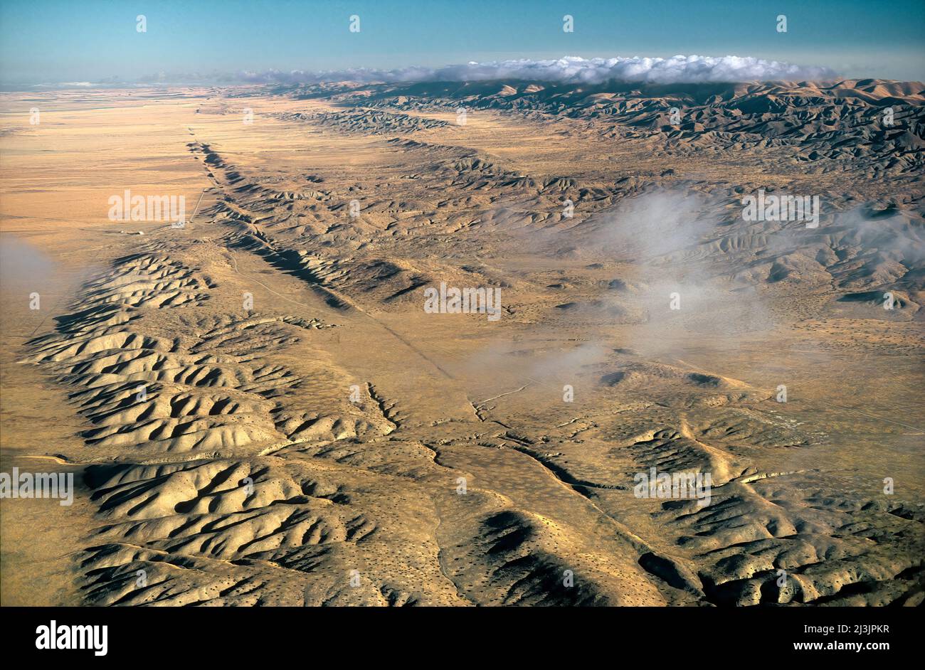 San Andreas Störung, Carizzo Plain, Kalifornien Stockfoto