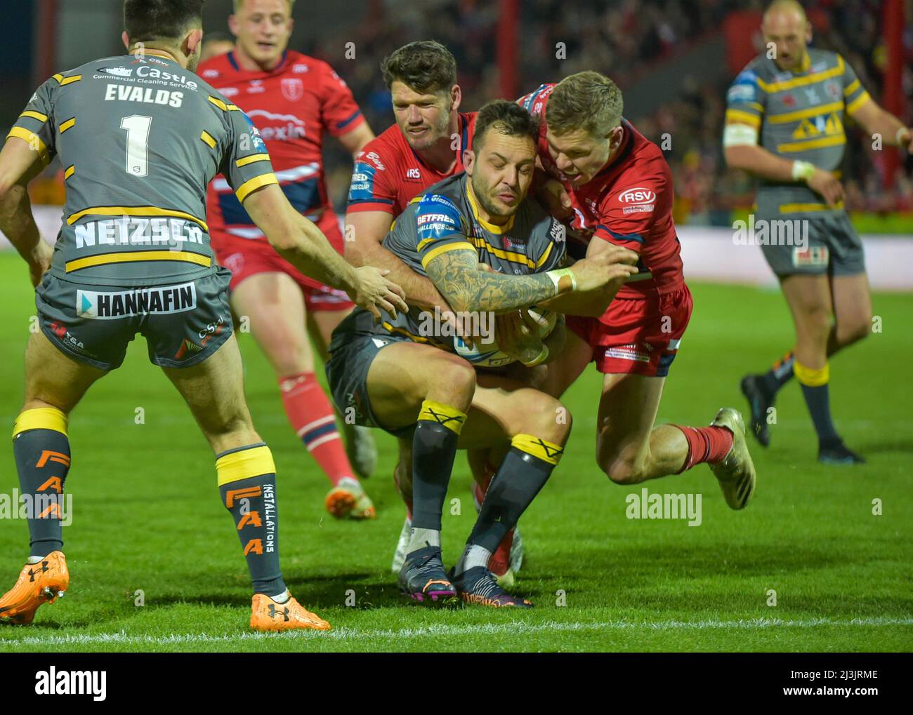 Hull, Großbritannien. 08. April 2022. Betfred Challenge Cup zwischen Hull KR und Castleford Tigers im Hull College Craven Park Stadium am 8.. April 2022 Credit: Craig Cresswell/Alamy Live News Stockfoto