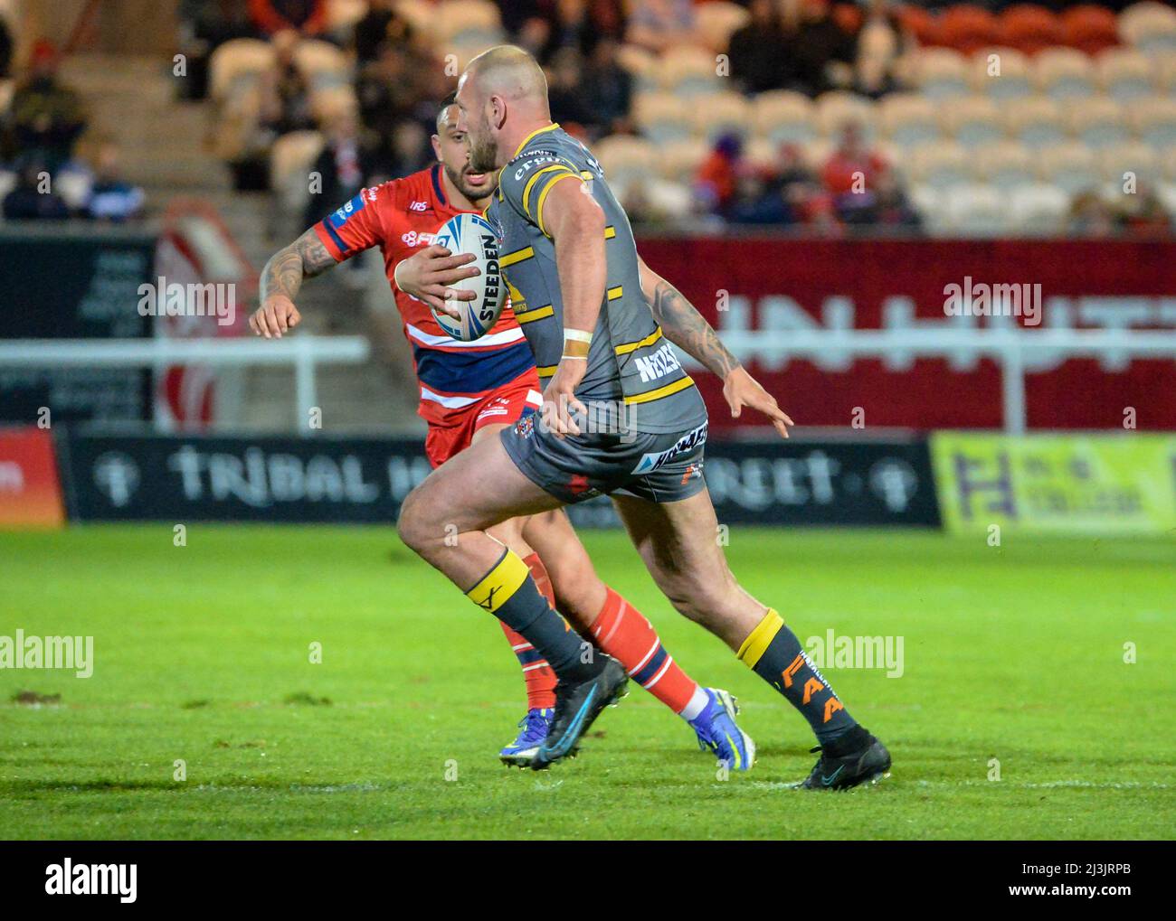 Hull, Großbritannien. 08. April 2022. Betfred Challenge Cup zwischen Hull KR und Castleford Tigers im Hull College Craven Park Stadium am 8.. April 2022 Credit: Craig Cresswell/Alamy Live News Stockfoto