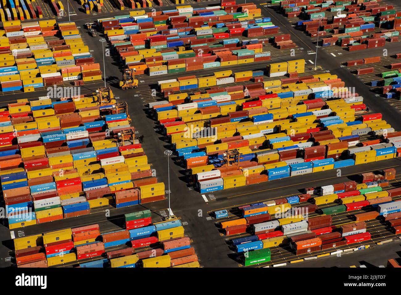 Container Yard, Port Elizabeth, NJ Stockfoto