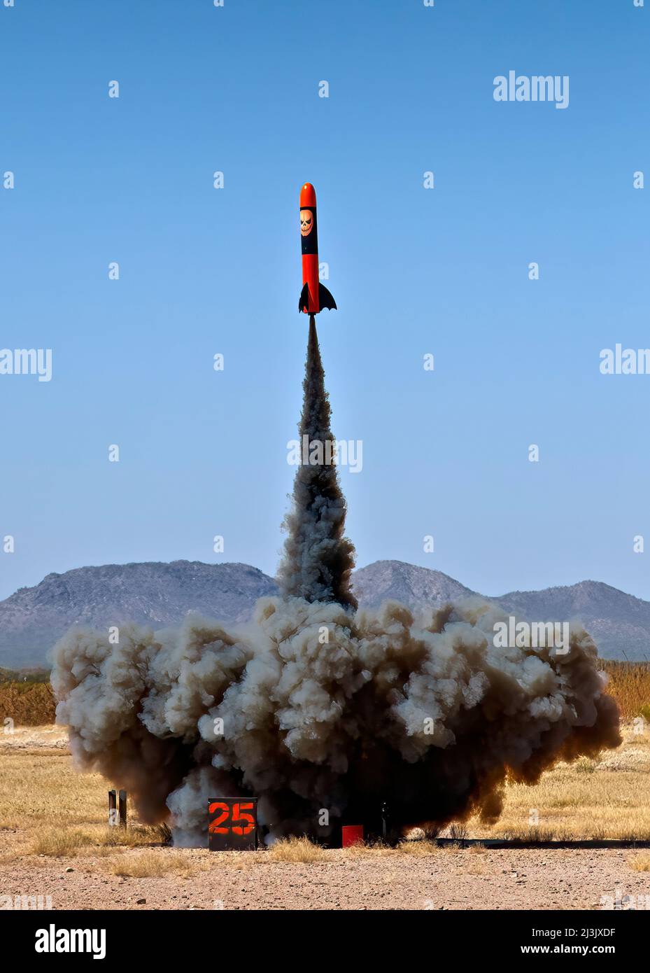 Modell-Raketenstart Stockfoto