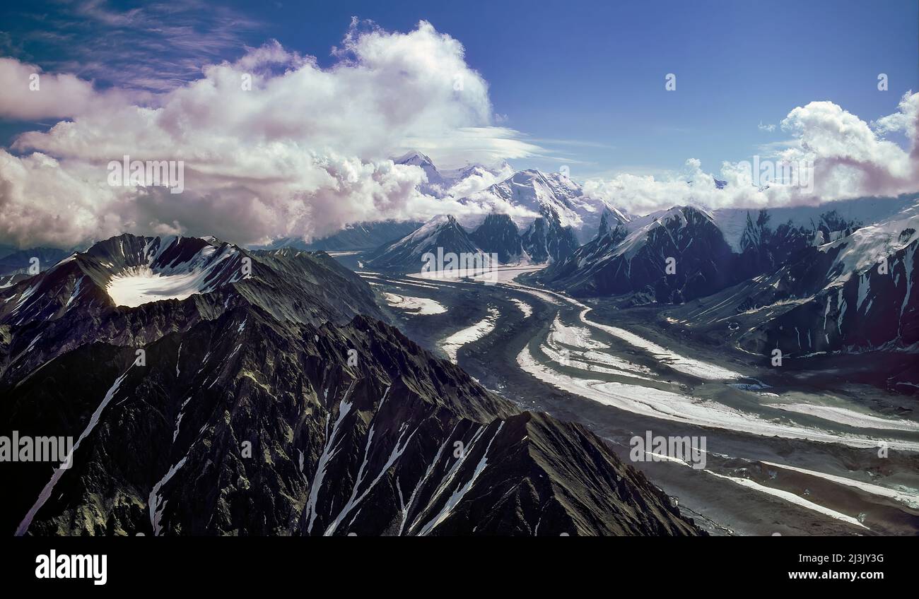 Muldrow Glacier, auch bekannt als McKinley Glacier, Denali National Park, Alaska Stockfoto