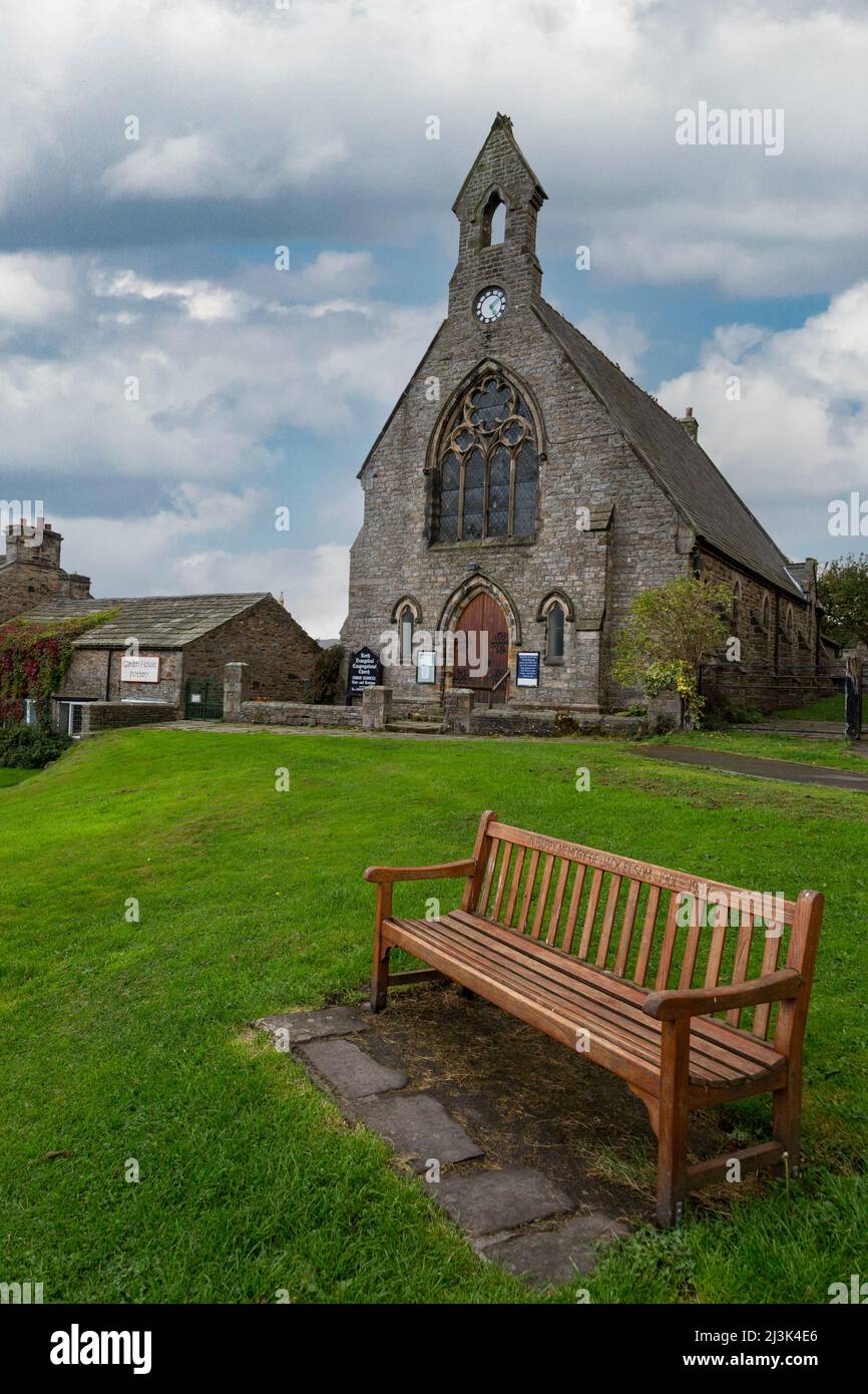 UK, England, Yorkshire, Reeth.  Evangelische Gemeindekirche. Stockfoto