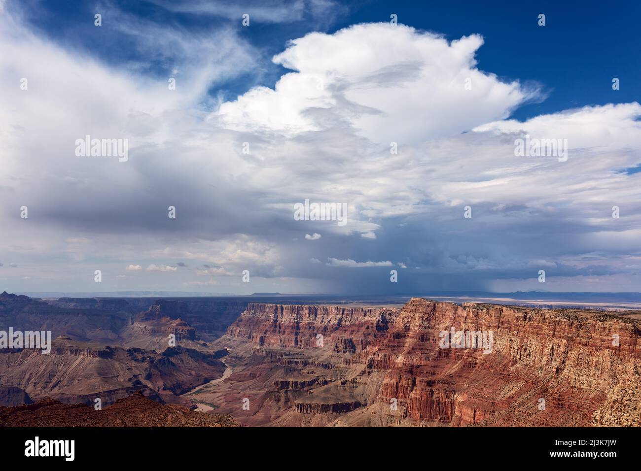Sommergewitter von Desert View am Südrand im Grand Canyon National Park, Arizona, USA Stockfoto