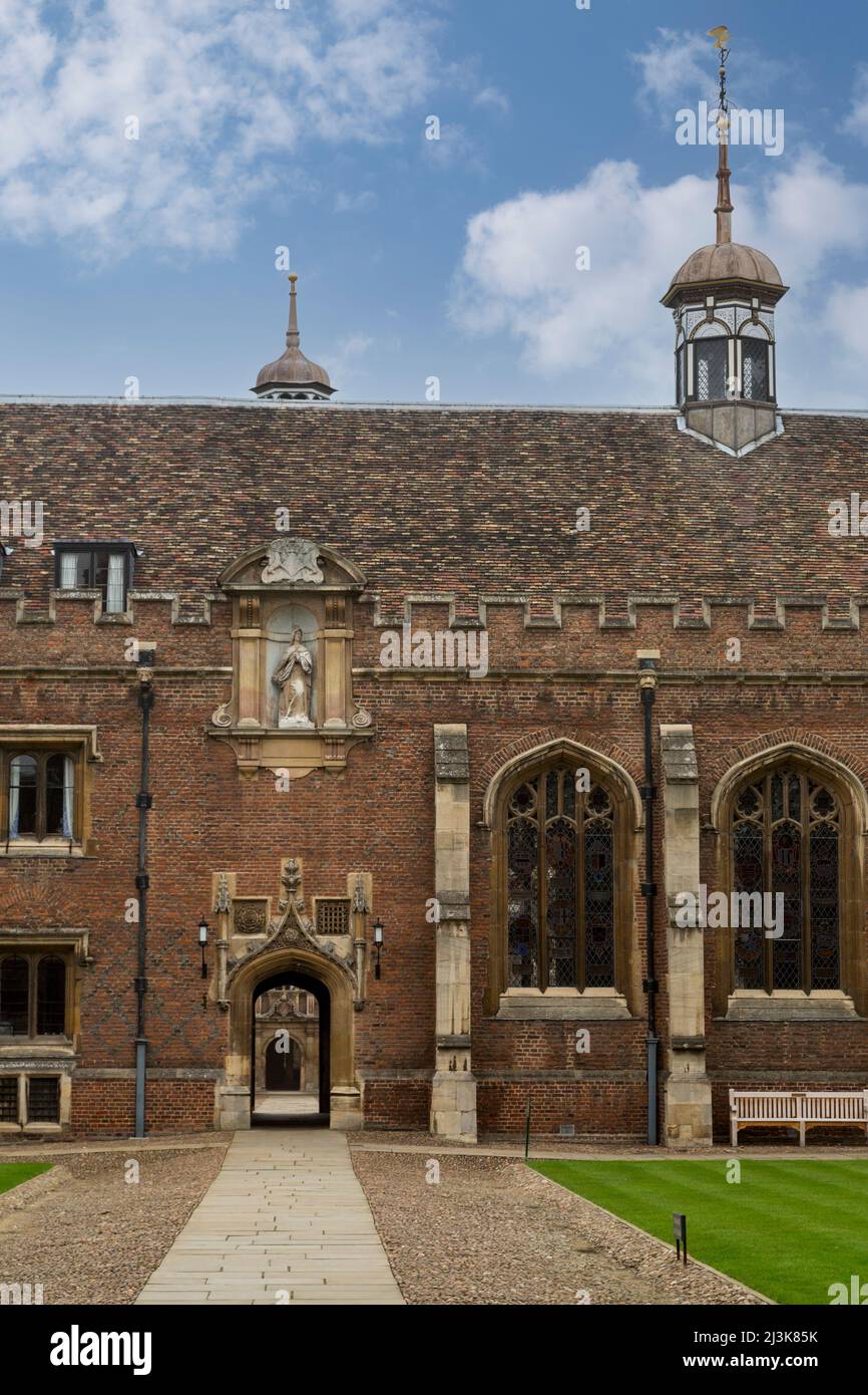 Großbritannien, England, Cambridge.  St. Johns College Hof. Stockfoto