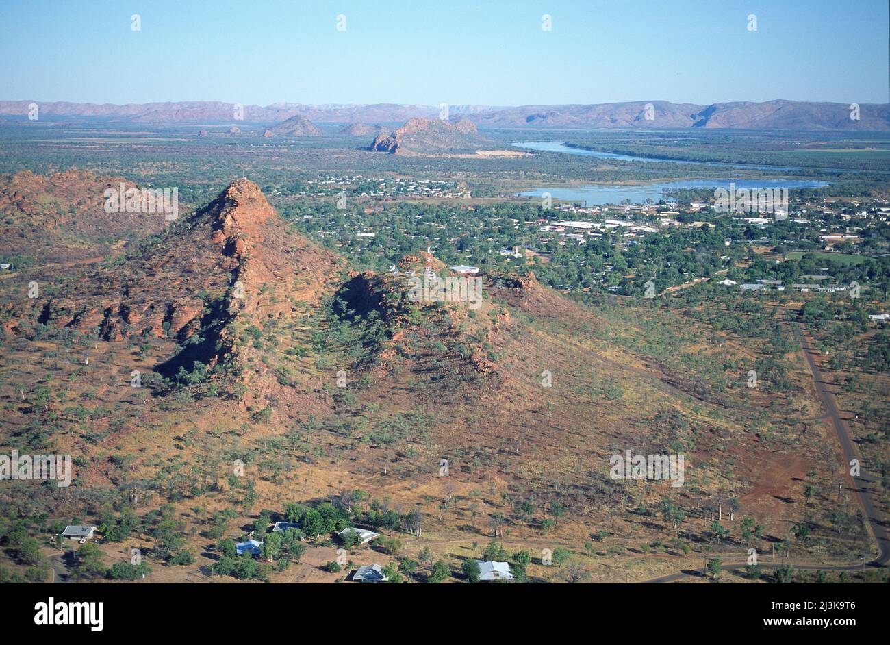 Die westaustralische Stadt Kununurra am Ord River. Stockfoto