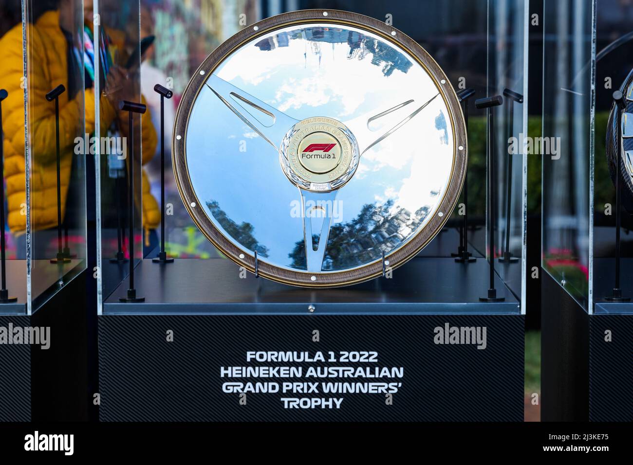 Rom, Italien. 09. April 2022. Die australische GP-Siegertrophäe während der Formel 1 Heineken Australian Grand Prix 2022, 3. Runde der FIA Formel 1 Weltmeisterschaft 2022, auf dem Albert Park Circuit, vom 8. Bis 10. April 2022 in Melbourne, Australien - Foto Florent Gooden / DPPI Credit: DPPI Media/Alamy Live News Stockfoto