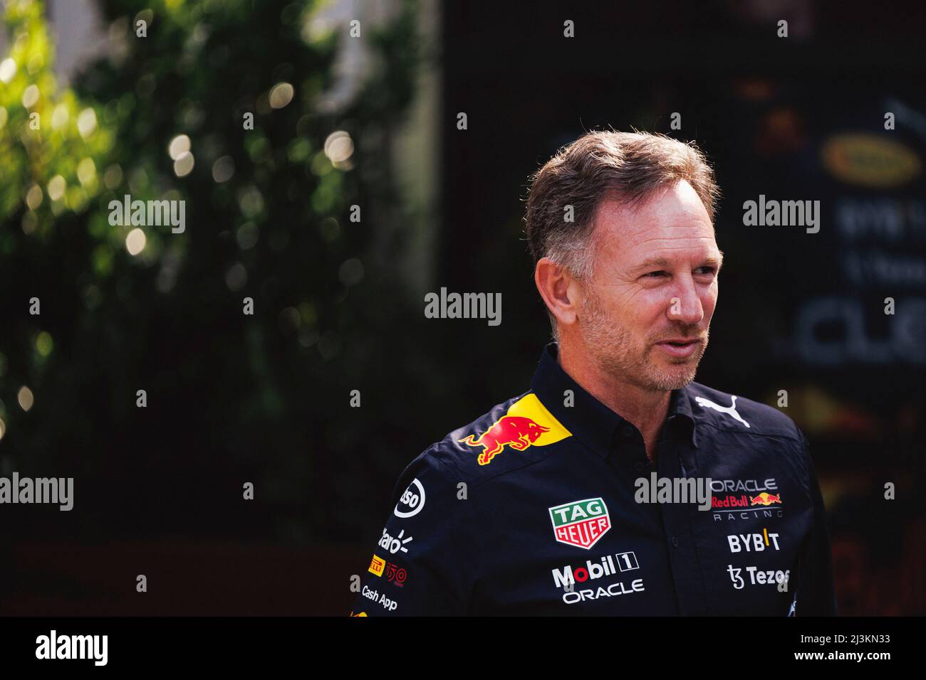 Albert Park, Melbourne, Australien. 9. April 2022. FIA Formel 1 Australischer Grand Prix, Qualifikationssitzungen; Red Bull Teamchef Christian Horner bei der australischen Formel 1 Grandprix Credit: Action Plus Sports/Alamy Live News Stockfoto