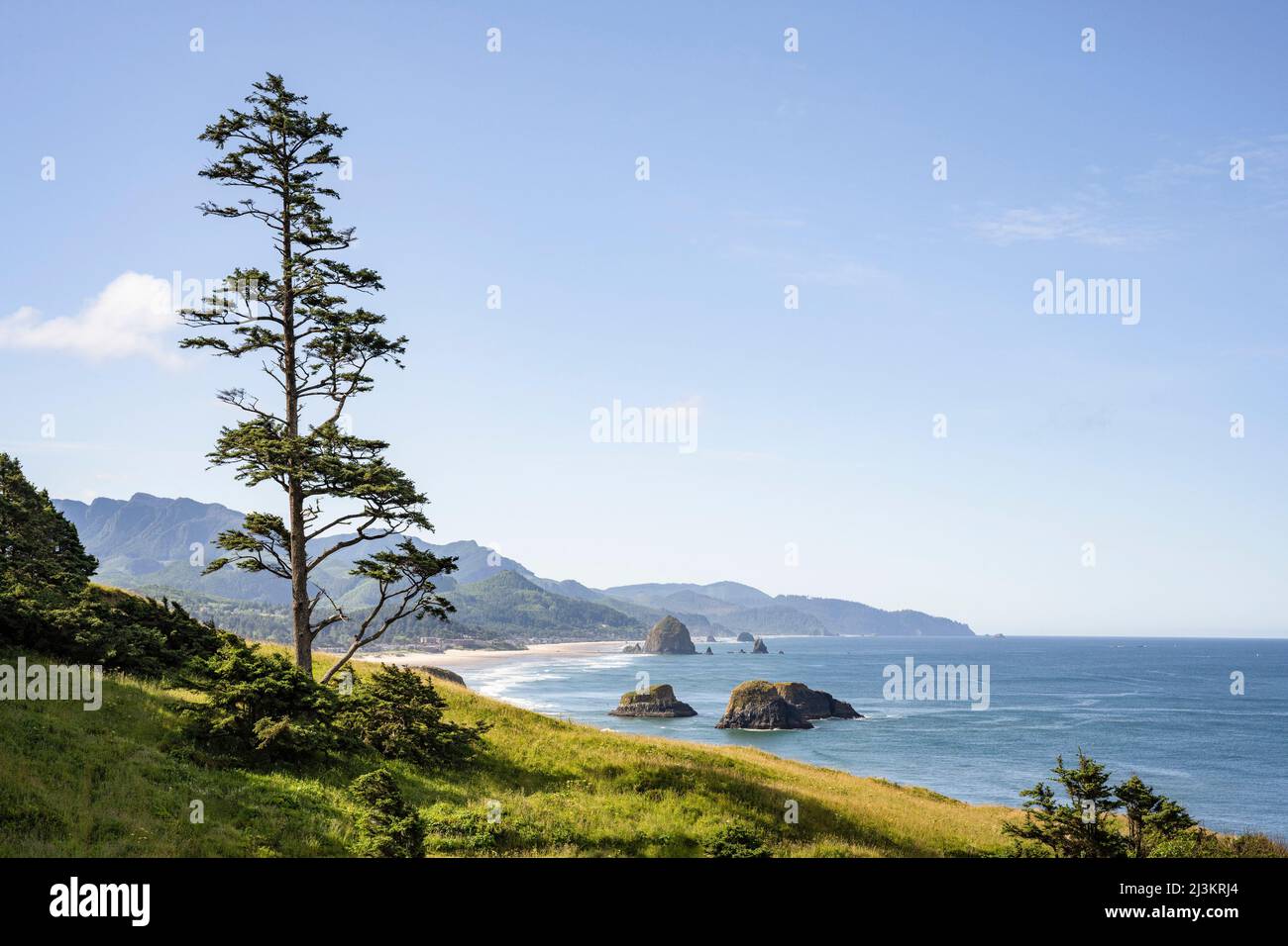 Ein weiterer schöner Tag beginnt im Ecola State Park an der Küste von Oregon; Cannon Beach, Oregon, USA Stockfoto