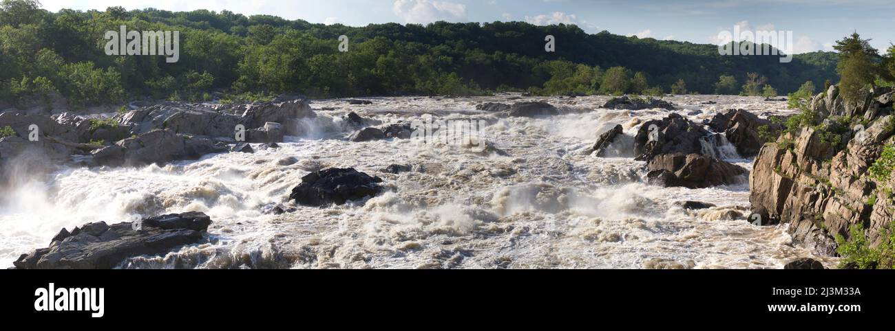 Great Falls at High Water.; Great Falls of the Potomac River, Virginia, Maryland. Stockfoto