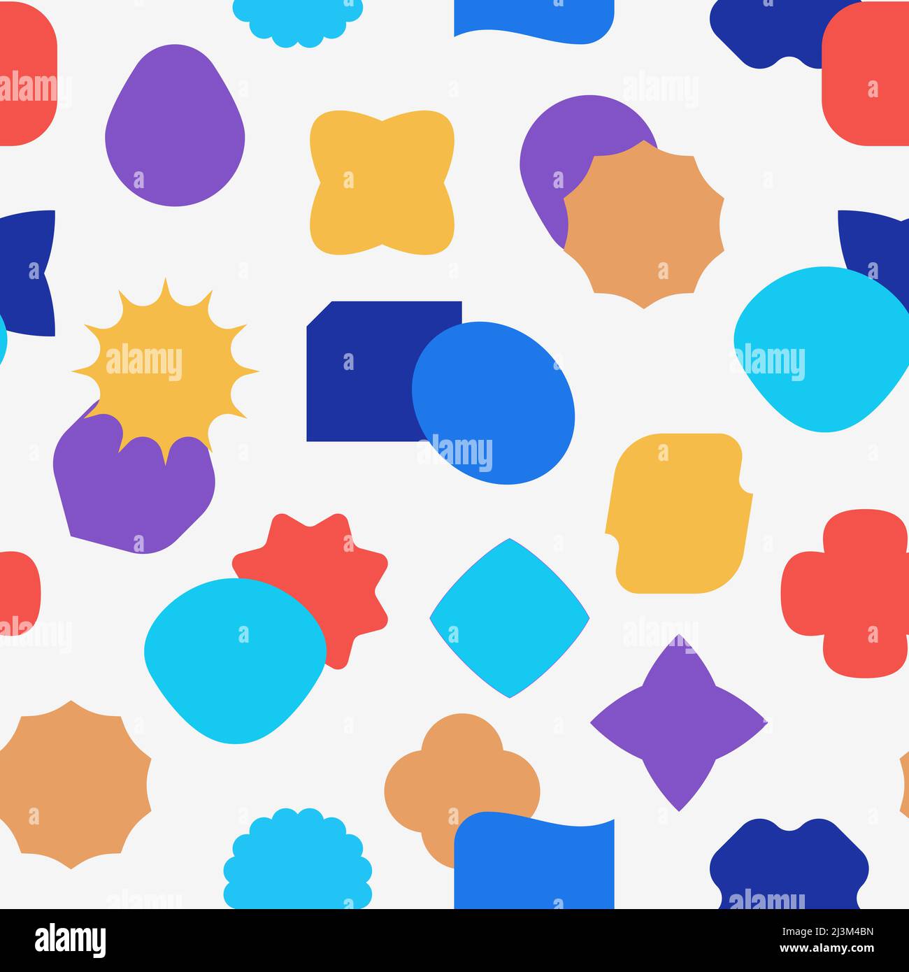 Geometrisches Figurenmuster. Nahtloser Druck mit abstrakten, niedlichen, auffälligen Formen. Vektor-Hintergrundstruktur Stock Vektor