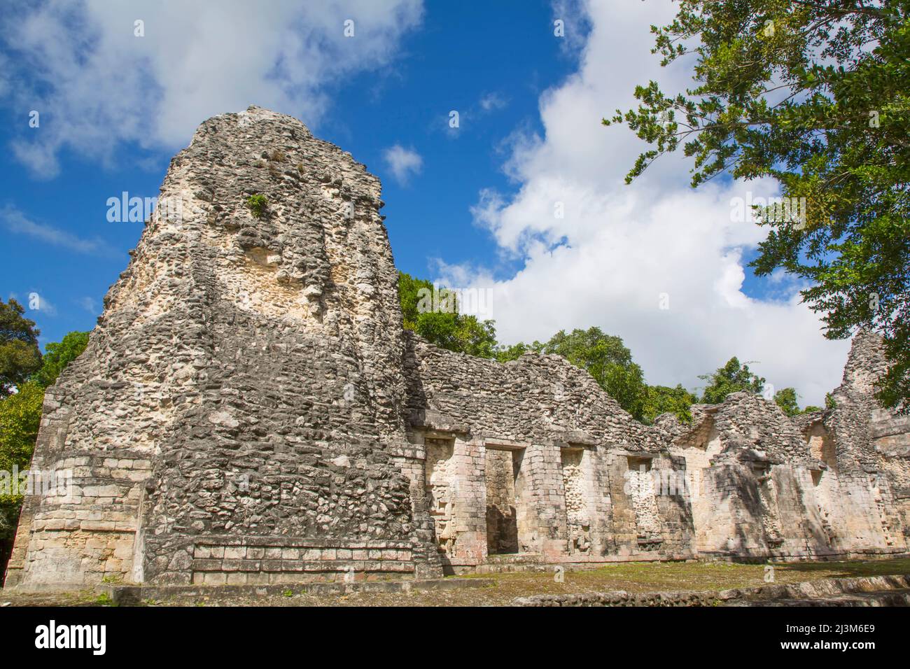 Struktur 1, Maya-Ruinen, Chicanna Archäologische Zone; Chicanna, Campeche Staat, Mexiko Stockfoto