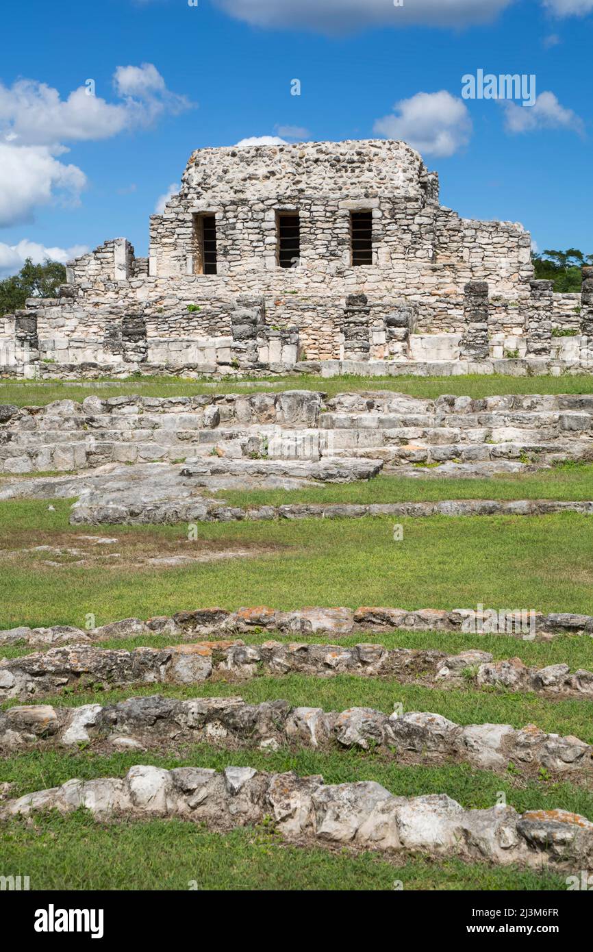 Tempel der gemalten Nischen, Maya-Ruinen, Mayapan Archäologische Zone; Mayapan, Yucatan Staat, Mexiko Stockfoto