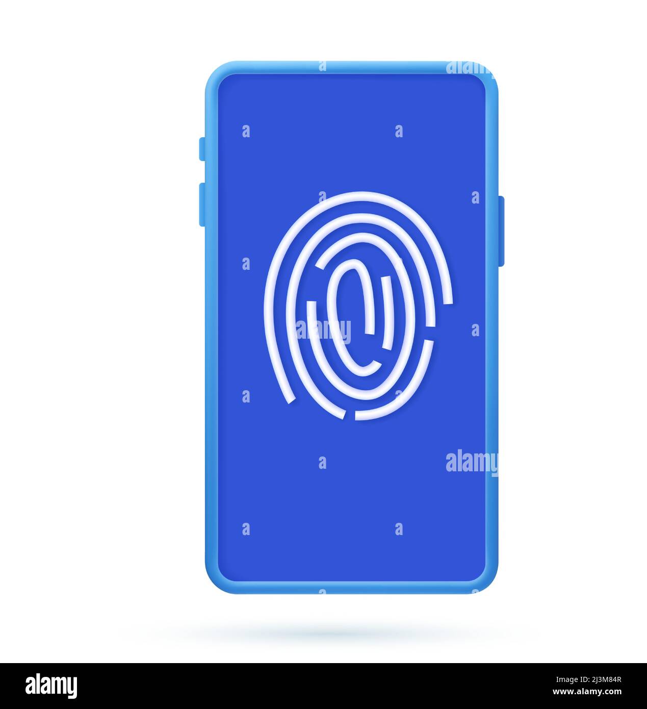 Elektronisches Handy mit Fingerabdruck auf dem Pass Stock Vektor